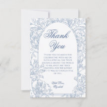 Elegante Vintage Franse Blauwe Bloemstuk Toile Lij