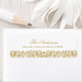 Elegante Vintage Franse Gouden Bloem Etiket (Insitu)