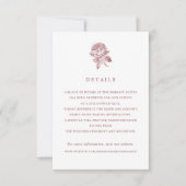 Elegante Vintage Franse Rozen Trouwdetails Kaart (Voorkant)