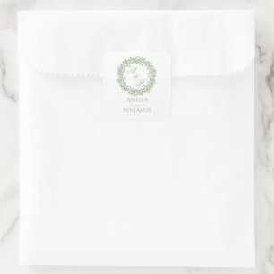 Elegante Vintage Franse Salie Bloem Vierkante Sticker