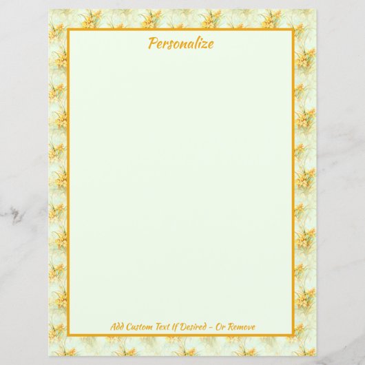 Elegante Vintage Gele Narcissen Bloem (Voorkant)