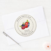 Elegante Vintage Gemengde Fruitjam Potlabel Ronde Sticker (Envelop)