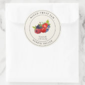 Elegante Vintage Gemengde Fruitjam Potlabel Ronde Sticker (Tas)