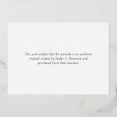 Elegante Vintage Gouden Certificaat van Echtheid Folie Uitnodiging (Achterkant)