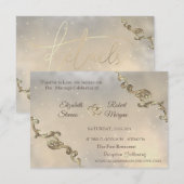 Elegante Vintage Gouden Lijst Harten Kaart (Voorkant / Achterkant)