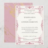 elegante vintage gouden theeparty bruiloft kaart (Voorkant / Achterkant)