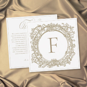 Elegante Vintage Gouden Tuin Trouw Crest Bedankkaart