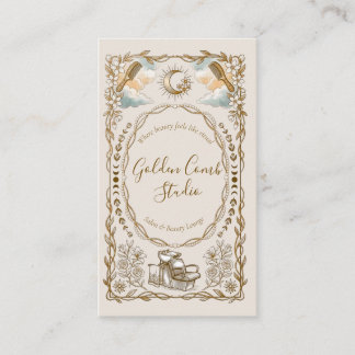 Elegante vintage gouden visitekaartje voor kapsalo