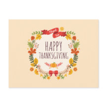 Elegante Vintage Happy Thanksgiving | Briefkaart