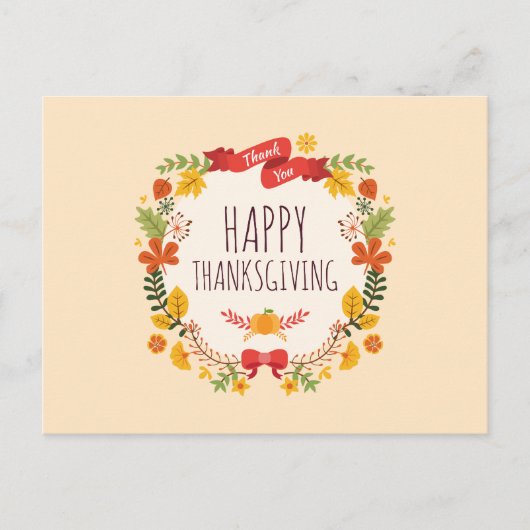 Elegante Vintage Happy Thanksgiving | Briefkaart (Voorkant)