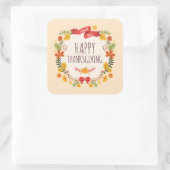 Elegante Vintage Happy Thanksgiving | Sticker-afdi Vierkante Sticker (Tas)