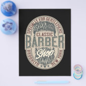 Elegante vintage herenkapper retro logo flyer (Enkel)