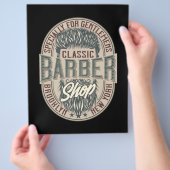Elegante vintage herenkapper retro logo flyer (Hand)