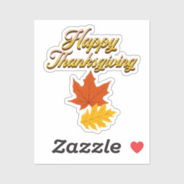 elegante vintage herfst thanksgiving   sticker
