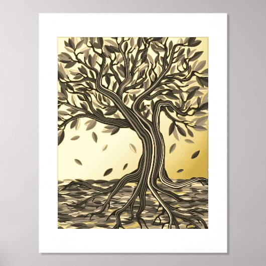 Elegante vintage herfstboom mooie decoratie (Voorkant)