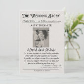 Elegante Vintage "Het Bruiloftsverhaal" Bewaar de  Kaart (Staand voorkant)