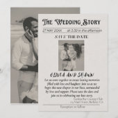 Elegante Vintage "Het Bruiloftsverhaal" Bewaar de  Kaart (Voorkant / Achterkant)