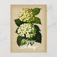 Elegante Vintage Hortensia Bloem Gelukkige Verjaar