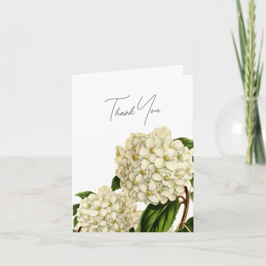 Elegante Vintage Hydrangea Bruidsdouche Bedankkaart (Voorkant)