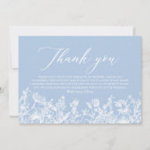 Elegante Vintage Iets Blauw Bruidsmeisjeshuwelijks Bedankkaart (Voorkant)