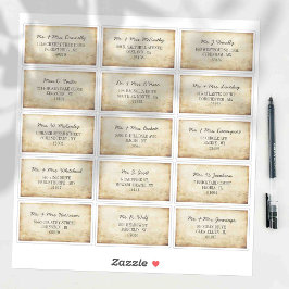 Elegante Vintage Individuele Gast Adresetiketten Sticker