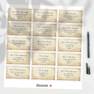 Elegante Vintage Individuele Gast Adresetiketten Sticker