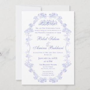 Elegante Vintage Islamitische Bruiloft Kaart