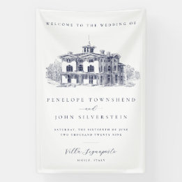 Elegante Vintage Italiaanse Villa Bestemming Huwel Spandoek