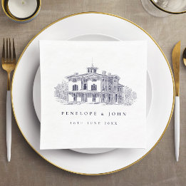 Elegante Vintage Italiaanse Villa Bestemming Trouw Servet