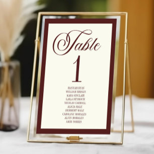 Elegante Vintage Ivoor Donker Burgundy Bruiloft Kaart