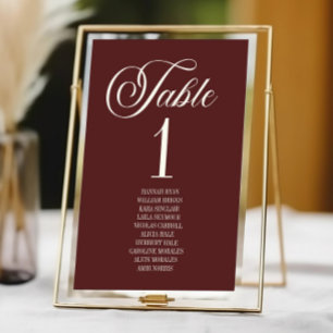 Elegante Vintage Ivoor Donker Burgundy Bruiloft Kaart