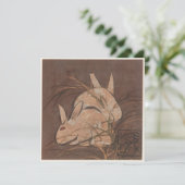 Elegante Vintage Japan Konijnen Anytime Kaart (Staand voorkant)