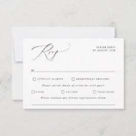 Elegante Vintage Kalligrafie Bruiloft RSVP Kaartje