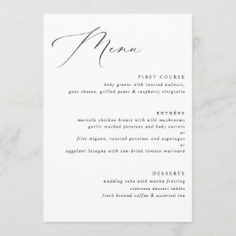 Elegante Vintage Kalligrafie Huwelijksmenu Menu