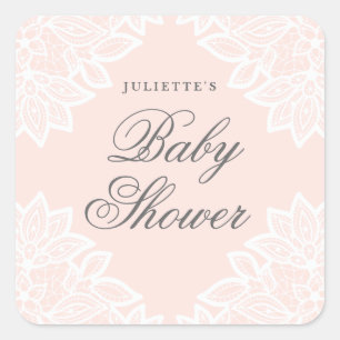 Elegante vintage kant baby shower sticker