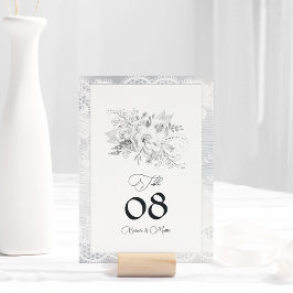 Elegante Vintage Kant Bloemige Bruiloft Kaart