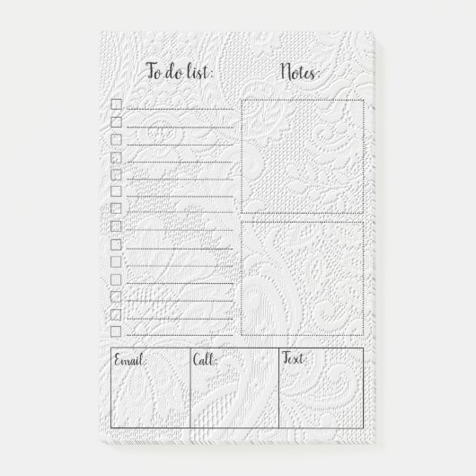 Elegante vintage kant takenlijst Post-it® notities Notes (Voorkant)