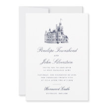 Elegante Vintage Kasteel Script Illustratie Trouwd