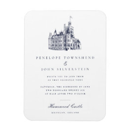 Elegante vintage kasteelhochzeit uitnodiging magneet