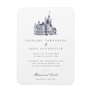 Elegante vintage kasteelhochzeit uitnodiging magneet
