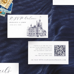 Elegante Vintage Kasteelhochzeitstsite is vervange Informatiekaartje