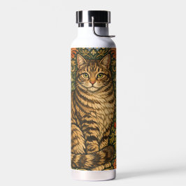Elegante vintage kat bloemrijk botanisch waterfles
