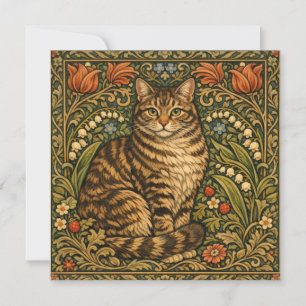 Elegante vintage kat bloemrijke botanische