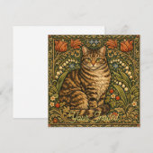 Elegante vintage kat bloemrijke botanische kaart (Voorkant / Achterkant)