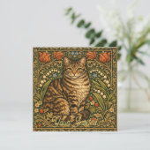 Elegante vintage kat bloemrijke botanische kaart (Staand voorkant)