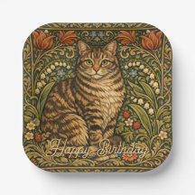 Elegante vintage kat bloemrijke botanische