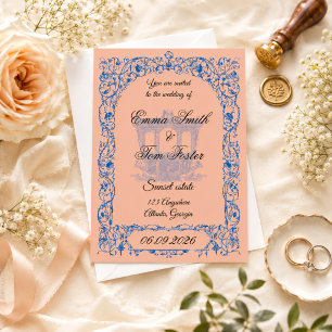 Elegante Vintage Kerk Huwelijksuitnodiging Templat Kaart