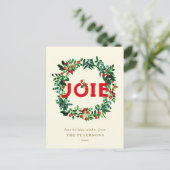 Elegante Vintage Kerst Berry Krans Joy Briefkaart (Staand voorkant)