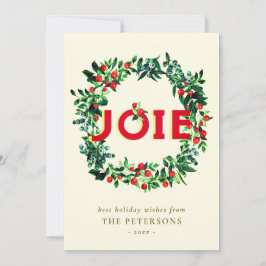 Elegante Vintage Kerst Berry Krans Joy Feestdagenkaart