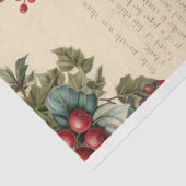 Elegante Vintage Kerst Bloemen Muziek Ephemera Tissuepapier (Detail)